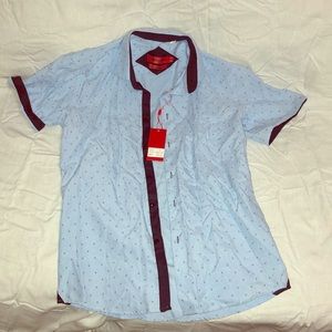 American Breed Modern Fit blue short sleeve